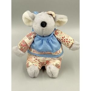 11” Mouse Cloth Plush Stuffed Sugarloaf Collectable Fall Fabric W/ Blue Apron